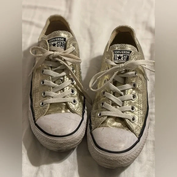 Converse Gold and White Sneakers - Picture 1 of 11